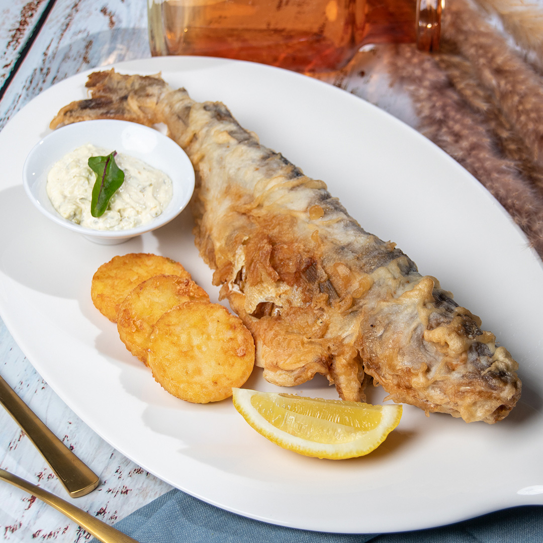 Poisson entier frit et röstis